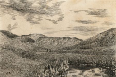 Alexander Blackwood - Late 19th Century Pen and Ink Drawing, Highland Landscape
