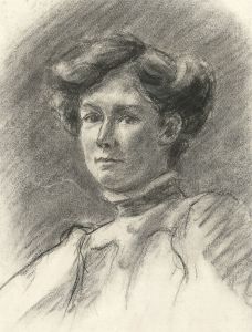 Fine Early 20th Century Charcoal Drawing - Portrait of a Young Lady