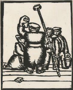 Contemporary Linoprint - From a Pageantry of the Scottish Working Class No.1