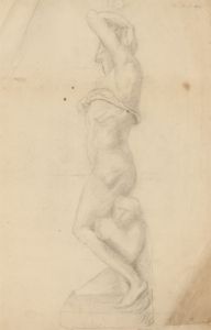 Mid 20th Century Graphite Drawing - Study of a Statue