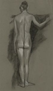 Mid 20th Century Pastel - Female Nude Study