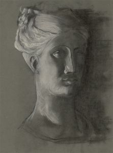 Mid 20th Century Pastel - Study of a Sculpture