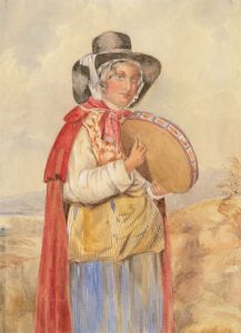 A.P - Monogrammed Mid 19th Century Watercolour, Welsh Girl