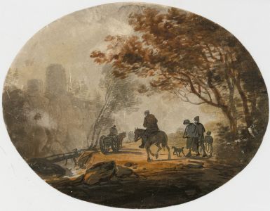 Attributed to William Payne- 19th Century Watercolour, Rural Scene with Figures