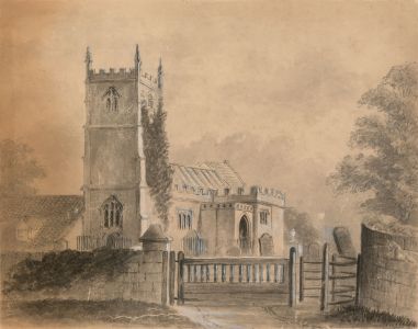 19th Century Watercolour - English School Church Scene