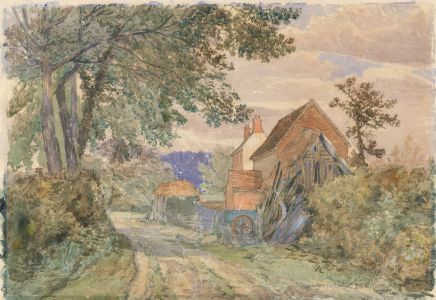 F. Marrian - Signed 1875 Watercolour, Study of a Farmyard