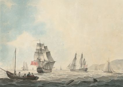 Samuel Owen (1768–1857) - Signed 1896 Watercolour, British Naval Scene