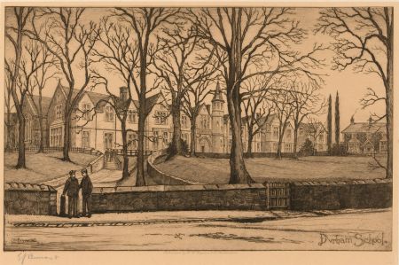 Edward John Burrow (1869 - 1935) - Five Drypoints, Durham School and Cathedral