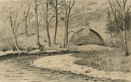 Alexander Blackwood - Late 19th Century Pen and Ink Drawing, Manor Bridge