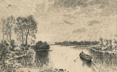 Alexander Blackwood - Late 19th Century Pen and Ink Drawing, Rowing Boat
