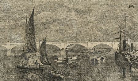 Alexander Blackwood - Late 19th Century Pen and Ink Drawing, Harbourside Scene