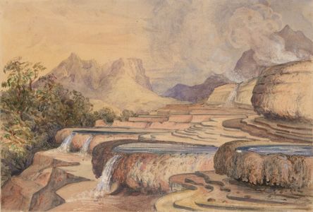 Alexander Lang - Rare 19th Century Watercolour, New Zealand Landscape
