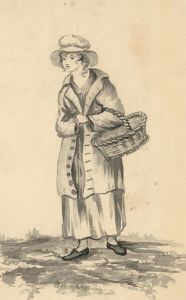 A Pair of Monochrome 19th Century Watercolours - Figures in a Landscape
