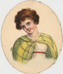 Very Fine English School 19th Century Watercolour - Portrait Miniature of Lady