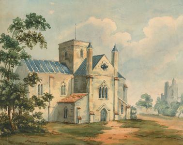 English School Late 19th Century Watercolour - English Landscape with Church