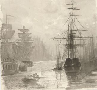 Jean Jacques Haakman - Late 19th Century Watercolour, Ships at Harbour