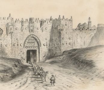 Early 20th Century Charcoal Drawing - Fortress