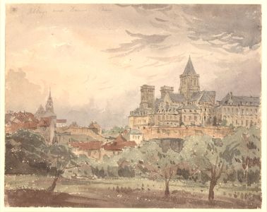 Reverend John Louis Petit (1801-1868) - Watercolour, Abbaye aux Dames, Caen