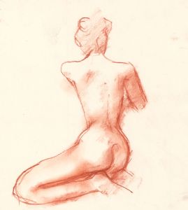 Peter Collins ARCA - Set of Three c.1970s Sanguine Studies of a Female Nude