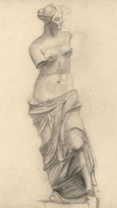Early 20th Century Charcoal Drawing - Study of a Classical Sculpture
