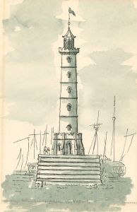 Simmons - 20th Century Pen and Ink Drawing, Inverary Lighthouse