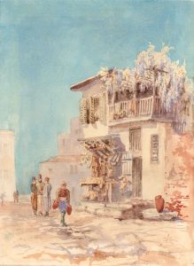 19th Century Watercolour - Middle Eastern Street Scene