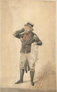 1840 Watercolour - Comic Actor, Drury Lane Theatre