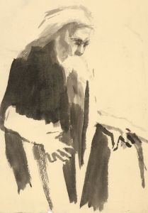 Barbara Dorf - Pair of Mid 20th Century India Ink, Portraits