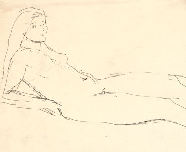 Barbara Dorf - Mid 20th Century Pen and Ink Drawing, Nude Studies