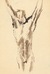 Barbara Dorf - Mid 20th Century Pen and Ink Drawing, Male Nude