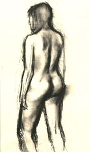 Barbara Dorf - Pair of Mid 20th Century Charcoal Drawing, Standing Nude Studies