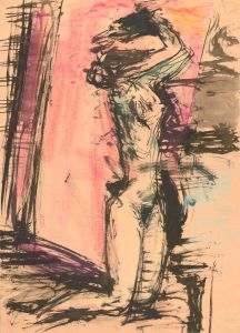 Peter Collins ARCA - Signed c.1970s India Ink, Reclining Nude