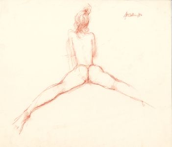 Peter Collins ARCA - Signed 1982 Sanguine, Nude from Behind