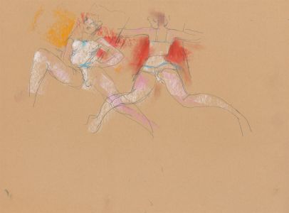 Peter Collins ARCA - Expressionist c.1970s Pastel, Studies of a Female Nude