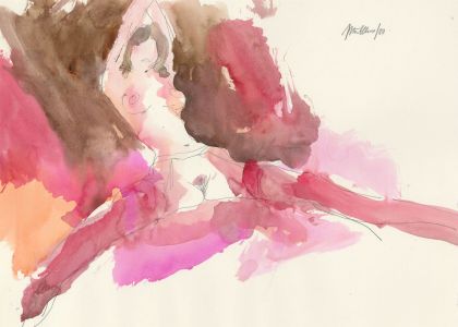 Peter Collins ARCA - Signed 1980 Watercolour, Nude