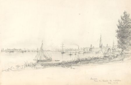1869 Graphite Drawing - Anvers