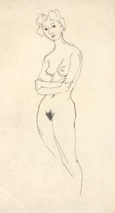 Peter Collins ARCA - Set of 4 c.1970s Pen and Ink Full Length Nude Portraits
