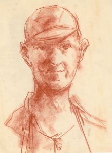 Peter Collins ARCA - c.1970s Sanguine, Portrait of a Serviceman
