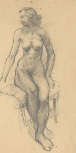 Peter Collins ARCA - c.1970s Graphite Drawing, Seated Nude