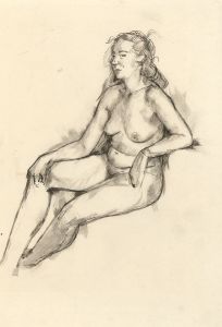 Peter Collins ARCA - c.1970s Pen and Ink Drawing, Seated Nude