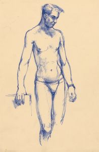 Peter Collins ARCA - c.1970s Pen and Ink Drawing, Study of a Man