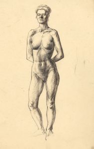 Peter Collins ARCA - c.1970s Pen and Ink Drawing, Female Nude