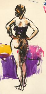 Peter Collins ARCA - c.1970s Watercolour, Nude Study from Behind