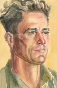 Peter Collins ARCA - c.1970s Watercolour, Portrait of a Serviceman