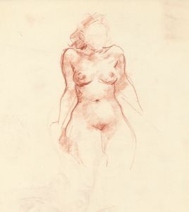 Peter Collins ARCA - c.1970s Sanguine, Nude Study