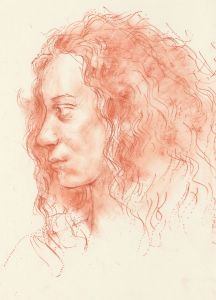 Peter Collins ARCA - c.1970s Sanguine, Portrait of a Woman