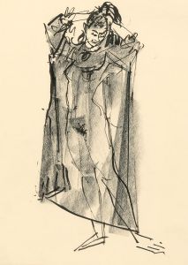 Peter Collins ARCA - c.1970s Pen and Ink Drawing, Study of a Female Nude