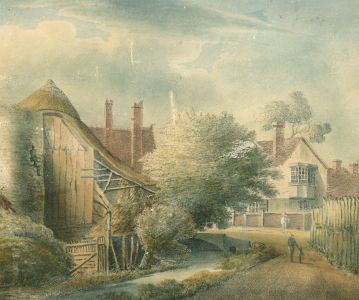 S. Watkins - 1809 Watercolour, The Red Lyon neat Signgate