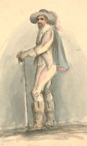 Fine 19th Century Watercolour - Full Length Portrait of a Cavalier