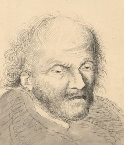 19th Century Pen and Ink Drawing - Portrait of an Old Man